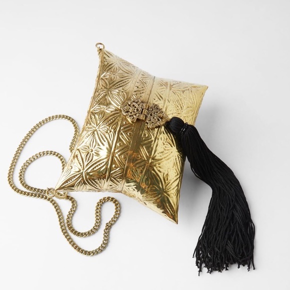 zara gold purse